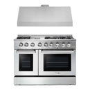 Thor Kitchen 2-Piece Pro Appliance Package - 48-Inch Dual Fuel Range & Under Cabinet 11-Inch Height Hood in Stainless Steel