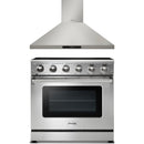 Thor Kitchen 2-Piece Appliance Package - 36-Inch Electric Range and Wall Mount Hood in Stainless Steel