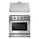 Thor Kitchen 2-Piece Appliance Package - 36-Inch Electric Range and Under Cabinet Hood in Stainless Steel