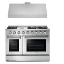 Thor Kitchen 2-Piece Pro Appliance Package - 48-Inch Propane Gas Range  & Under Cabinet 11-Inch Tall Hood in Stainless Steel