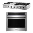 Thor Kitchen 2-Piece Pro Appliance Package - 48-Inch Natural Gas Rangetop & Electric Wall Oven in Stainless Steel