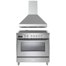 Verona 2-Piece Appliance Package - 36-Inch Induction Range with 5 Element Burners and Wall Mount Range Hood in Stainless Steel