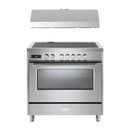 Verona 2-Piece Appliance Package - 36-Inch Induction Range with 5 Element Burners and Under Cabinet Range Hood in Stainless Steel