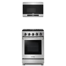 Stainless steel Thor Kitchen appliance package with 24-inch range, over-the-range microwave
