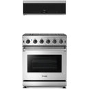 Thor Kitchen 2-Piece Appliance Package - 30-Inch Propane Gas Range  and Over-the-Range Microwave & Vent Hood in Stainless Steel