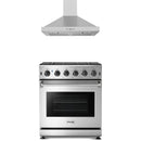 Stainless steel Thor Kitchen appliance package with 30-inch range, range hood