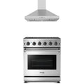 Thor Kitchen 2-Piece Appliance Package - 30-Inch Propane Gas Range & Wall Mount Hood in Stainless Steel