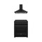Thor Kitchen 2-Piece Appliance Package - 30-Inch Propane Gas Range & Wall Mount Hood in Black