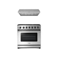 Thor Kitchen 2-Piece Appliance Package - 36-Inch Propane Gas Range & Under Cabinet Hood in Stainless Steel