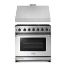 Thor Kitchen 2-Piece Appliance Package - 36-Inch Propane Gas Range  & Premium Under Cabinet Hood in Stainless Steel