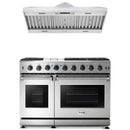 Stainless steel Thor Kitchen appliance package with 48-inch range, range hood