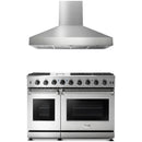 Thor Kitchen 2-Piece Appliance Package - 48-Inch Propane Gas Range  & Pro Wall Mount Hood in Stainless Steel