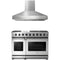Thor Kitchen 2-Piece Appliance Package - 48-Inch Propane Gas Range & Wall Mount Hood in Stainless Steel
