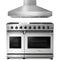 Thor Kitchen 2-Piece Appliance Package - 48-Inch Natural Gas Range & Wall Mount Hood in Stainless Steel