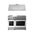 Thor Kitchen 2-Piece Appliance Package - 48-Inch Propane Gas Range & Under Cabinet Hood in Stainless Steel