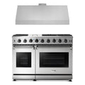 Thor Kitchen 2-Piece Appliance Package - 48-Inch Natural Gas Range & Under Cabinet Hood in Stainless Steel