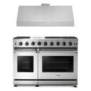 Thor Kitchen 2-Piece Appliance Package - 48-Inch Gas Range & Under Cabinet 11-Inch Tall Hood in Stainless Steel