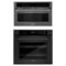 ZLINE 2-Piece Appliance Package - 30-inch Electric Wall Oven with Self-Clean and 30-inch Build-In Microwave Oven in Black Stainless Steel