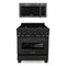 ZLINE 2-Piece Appliance Package - 30-Inch Dual Fuel Range & Over-the-Range Microwave in Black Stainless Steel