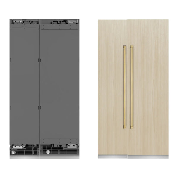 ZLINE 42-Inch Column 12.5 Cu. Ft. Refrigerator and 8.6 Cu. Ft. Freezer in Panel Ready with Gold Accent