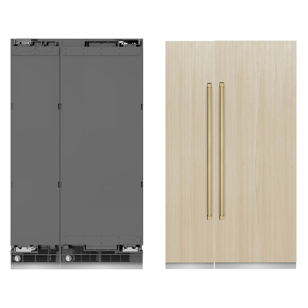 ZLINE 48-Inch Column 16.7 Cu. Ft. Refrigerator and 8.6 Cu. Ft. Freezer in Panel Ready with Champagne Bronze Accent