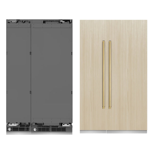 ZLINE 48-Inch Column 16.7 Cu. Ft. Refrigerator and 8.6 Cu. Ft. Freezer in Panel Ready with Gold Accent