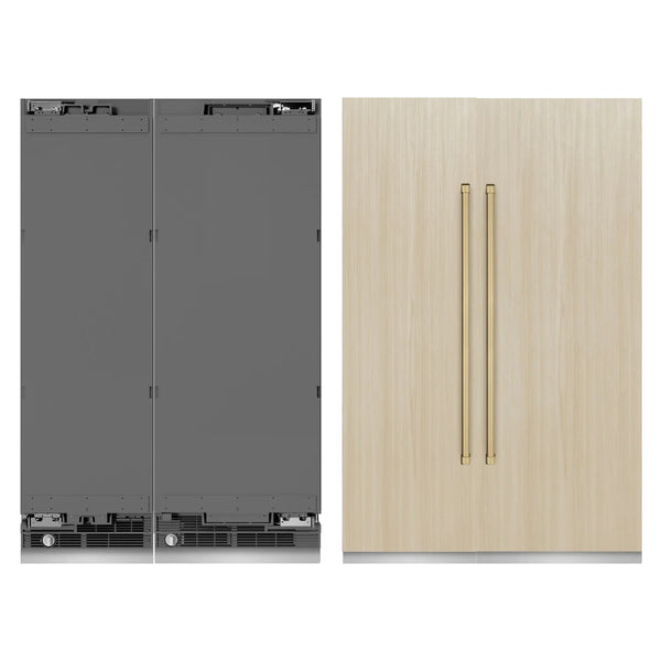 ZLINE 54-Inch Column 16.7 Cu. Ft. Refrigerator and 12.4 Cu. Ft. Freezer in Panel Ready with Champagne Bronze Accent