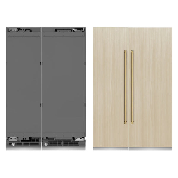 ZLINE 54-Inch Column 16.7 Cu. Ft. Refrigerator and 12.4 Cu. Ft. Freezer in Panel Ready with Gold Accent