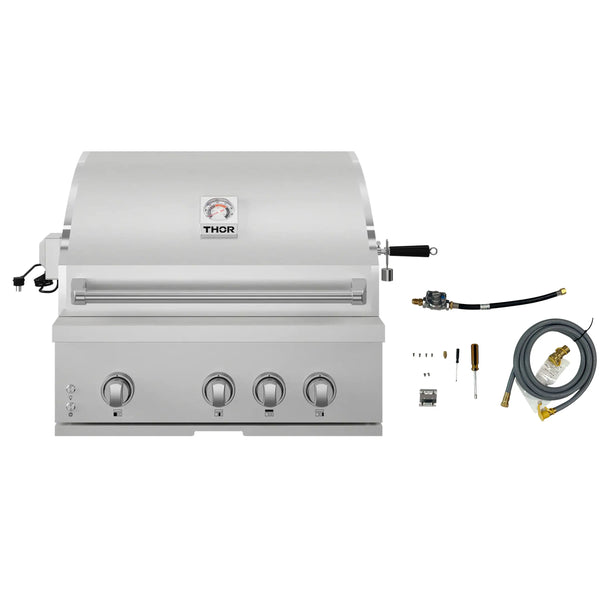 Thor Kitchen Gordon Ramsay 32-Inch Built-In Gas Grill with Natural Gas Kit in Stainless Steel