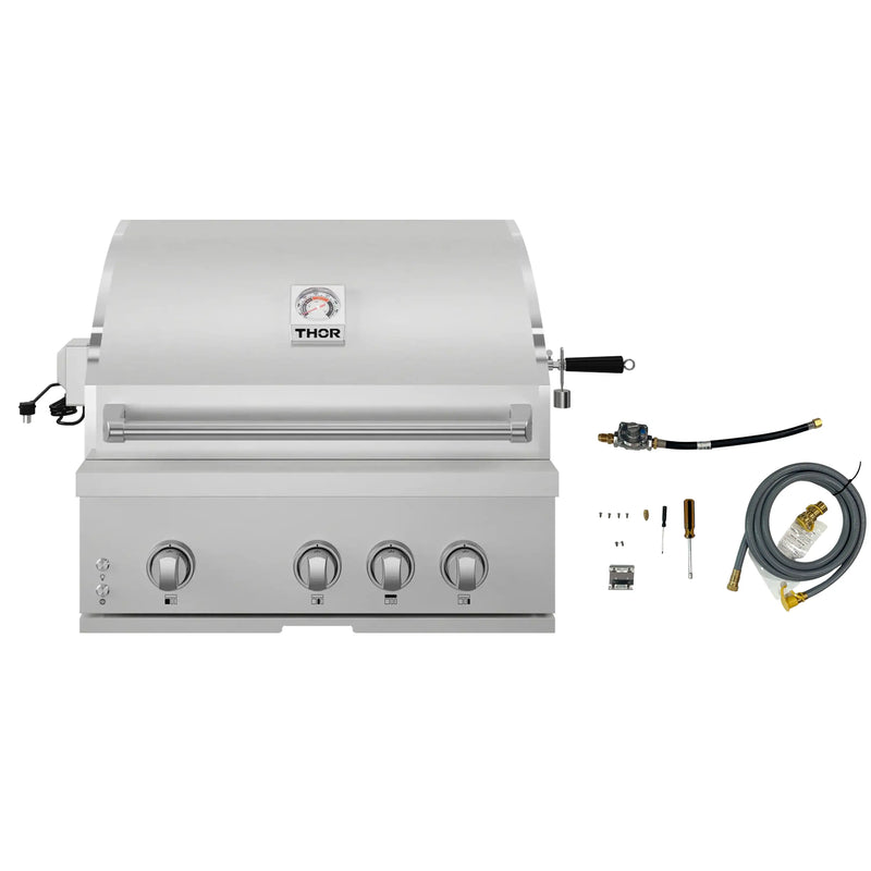 Thor Kitchen Gordon Ramsay 32-Inch Built-In Gas Grill with Natural Gas Kit in Stainless Steel