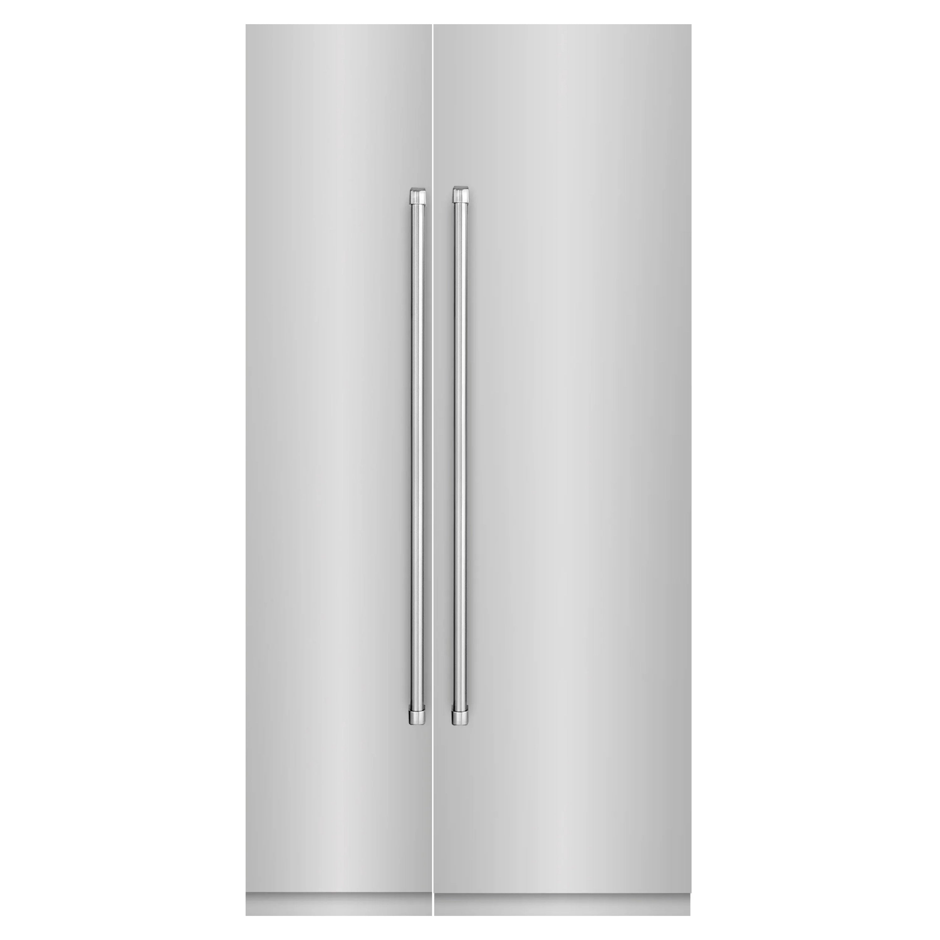 Stainless steel column refrigerator with dual vertical handles