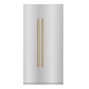 ZLINE 42-Inch Column 12.5 Cu. Ft. Refrigerator and 8.6 Cu. Ft. Freezer in Stainless Steel with Champagne Bronze Accents