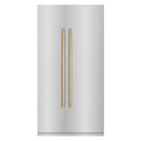 ZLINE 42-Inch Column 12.5 Cu. Ft. Refrigerator and 8.6 Cu. Ft. Freezer in Stainless Steel with Gold Accents