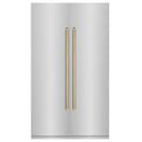 ZLINE 48-Inch Column 12.5 Cu. Ft. Refrigerator and 12.4 Cu. Ft. Freezer in Stainless Steel with Champagne Bronze Accents