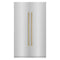 ZLINE 48-Inch Column 12.5 Cu. Ft. Refrigerator and 12.4 Cu. Ft. Freezer in Stainless Steel with Gold Accents
