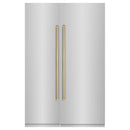 ZLINE 54-Inch Column 16.7 Cu. Ft. Refrigerator and 12.4 Cu. Ft. Freezer in Stainless Steel with Champagne Bronze Accent