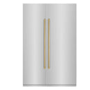 ZLINE 54-Inch Column 16.7 Cu. Ft. Refrigerator and 12.4 Cu. Ft. Freezer in Stainless Steel with Gold Accent