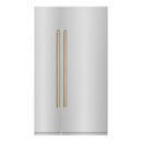 ZLINE 48-Inch Column 16.7 Cu. Ft. Refrigerator and 8.6 Cu. Ft. Freezer in Stainless Steel with Champagne Bronze Accent