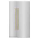 ZLINE 48-Inch Column 16.7 Cu. Ft. Refrigerator and 8.6 Cu. Ft. Freezer in Stainless Steel with Gold Accent