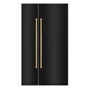 ZLINE 48-Inch Column 16.7 Cu. Ft. Refrigerator and 8.6 Cu. Ft. Freezer in Black Stainless Steel with Gold Accent