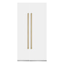 ZLINE 42-Inch Column 12.5 Cu. Ft. Refrigerator and 8.6 Cu. Ft. Freezer in White Matte with Champagne Bronze Accent