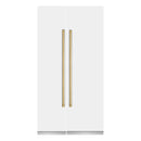 ZLINE 42-Inch Column 12.5 Cu. Ft. Refrigerator and 8.6 Cu. Ft. Freezer in White Matte with Gold Accent