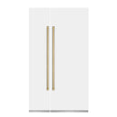 ZLINE 48-Inch Column 16.7 Cu. Ft. Refrigerator and 8.6 Cu. Ft. Freezer in White Matte with Champagne Bronze Accent