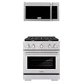 ZLINE 2-Piece Appliance Package - 30-Inch Paramount Dual Fuel Range & Over-the-Range Microwave in Stainless Steel