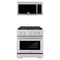 ZLINE 2-Piece Appliance Package - 30-Inch Paramount Dual Fuel Range & Over-the-Range Microwave in Stainless Steel