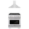 ZLINE 2-Piece Appliance Package - 30-Inch Paramount Dual Fuel Range & Convertible Vent Wall Mount Range Hood in Stainless Steel