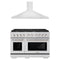 ZLINE 2-Piece Appliance Package - 48-Inch Paramount Dual Fuel Range & Convertible Vent Wall Mount Range Hood in Stainless Steel