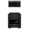 ZLINE 2-Piece Appliance Package - 30-Inch Paramount Dual Fuel Range & Over-the-Range Microwave in Black Stainless Steel