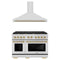 ZLINE Autograph Edition 2-Piece Appliance Package - 48-Inch Paramount Dual Fuel Range & Wall Mount Range Hood in Stainless Steel with Champagne Bronze Accents