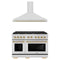 ZLINE Autograph Edition 2-Piece Appliance Package - 48-Inch Paramount Dual Fuel Range & Wall Mount Range Hood in Stainless Steel with Gold Accents
